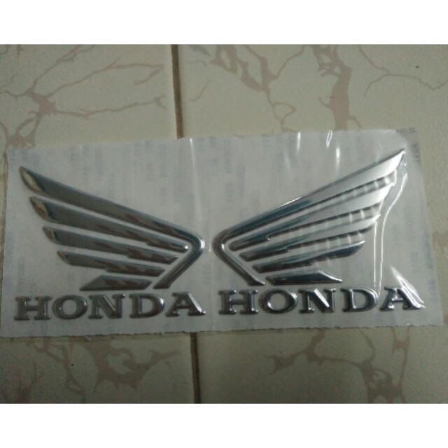 Bộ lô gô cánh chim honda nổi crôm hàng nhập Thái