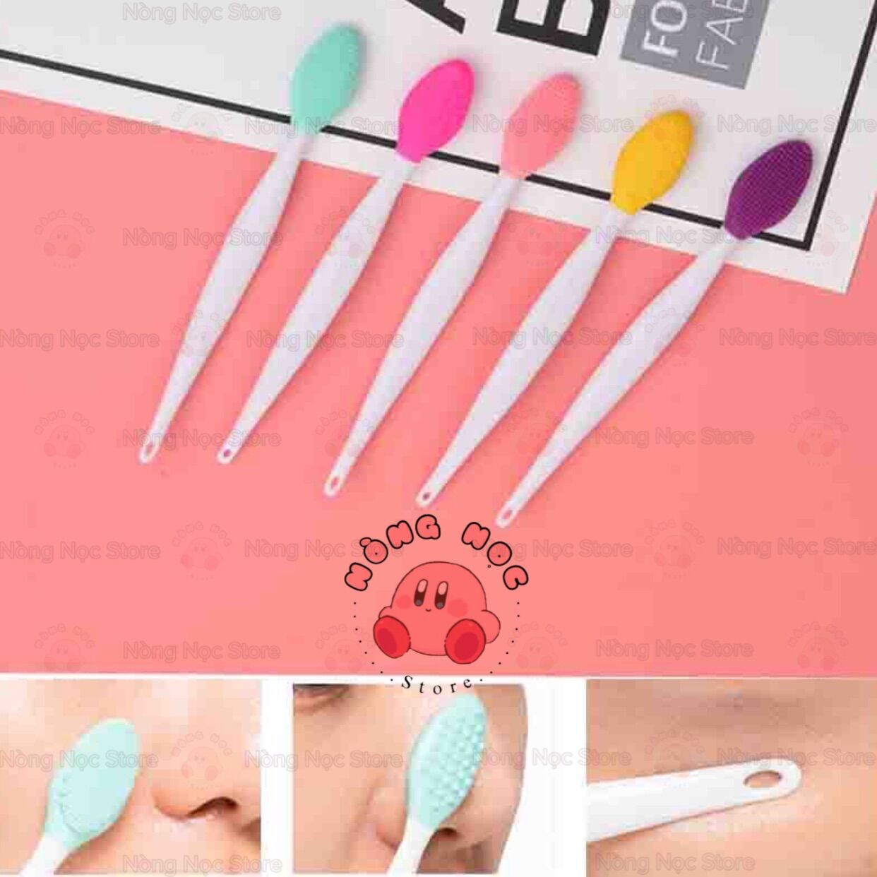 Bàn chải/cọ silicone làm sạch mụn đầu đen vùng mũi hiệu quả tiện dụng