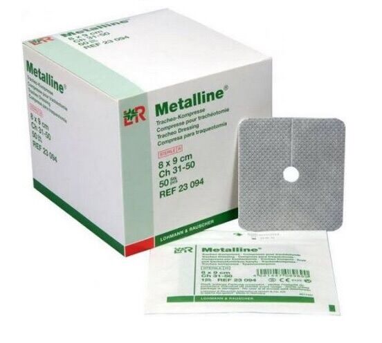 ❤️ Gạc mở khí quản L&R Metalline vô trùng Đức,Gạc đặt xung quanh ống dẫn lưu,Gạc che lỗ mở khí quản METALLINE