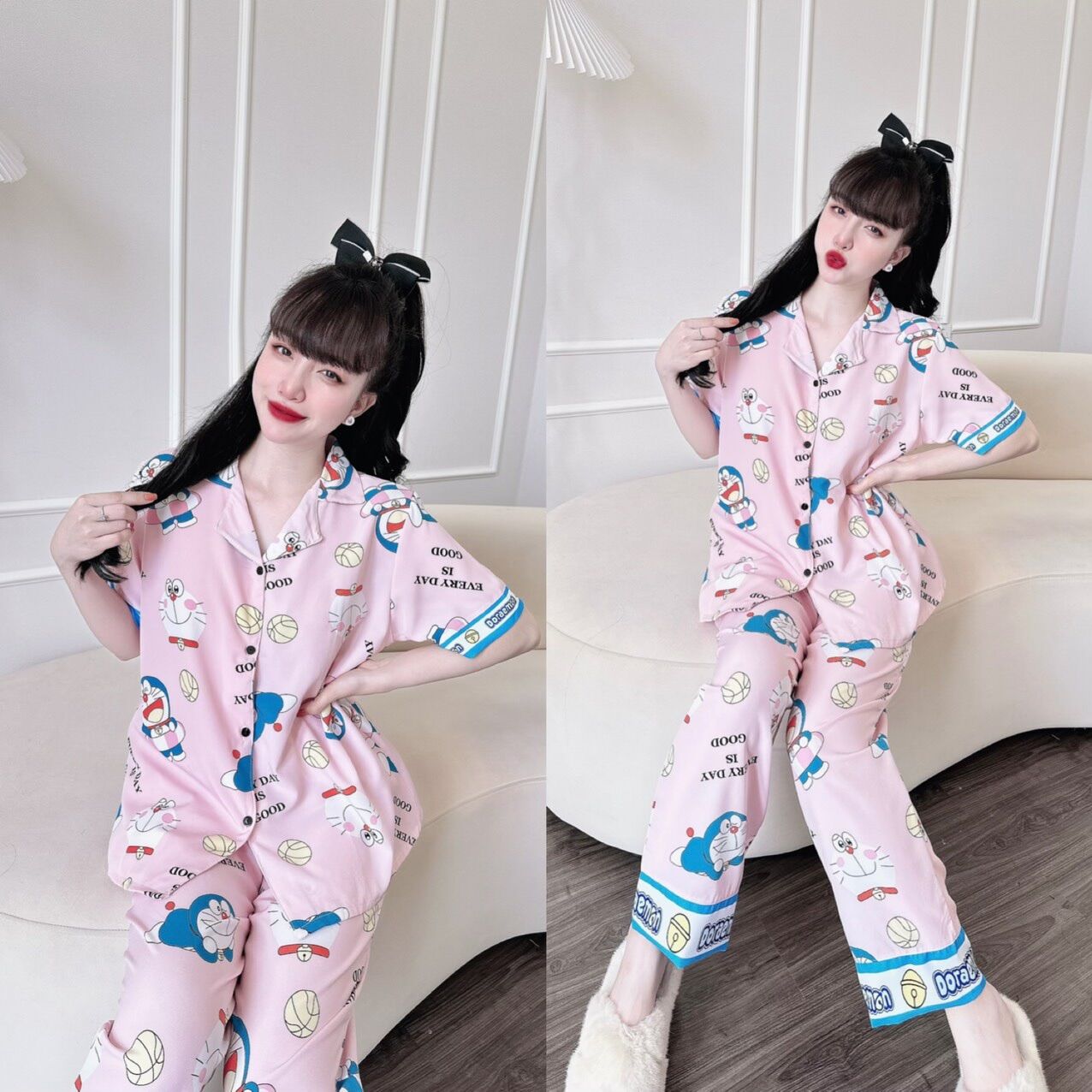Đồ bộ Lụa Nhật sang trọng Bigsize 50-100kg chất mềm rũ Y