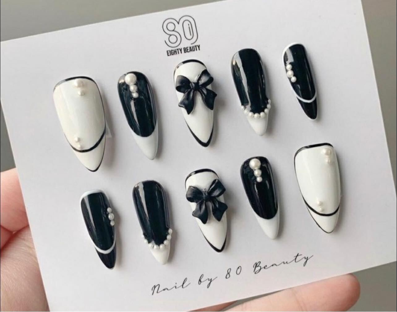 Nailbox Tín đồ đen trắng cho các nàng xinh