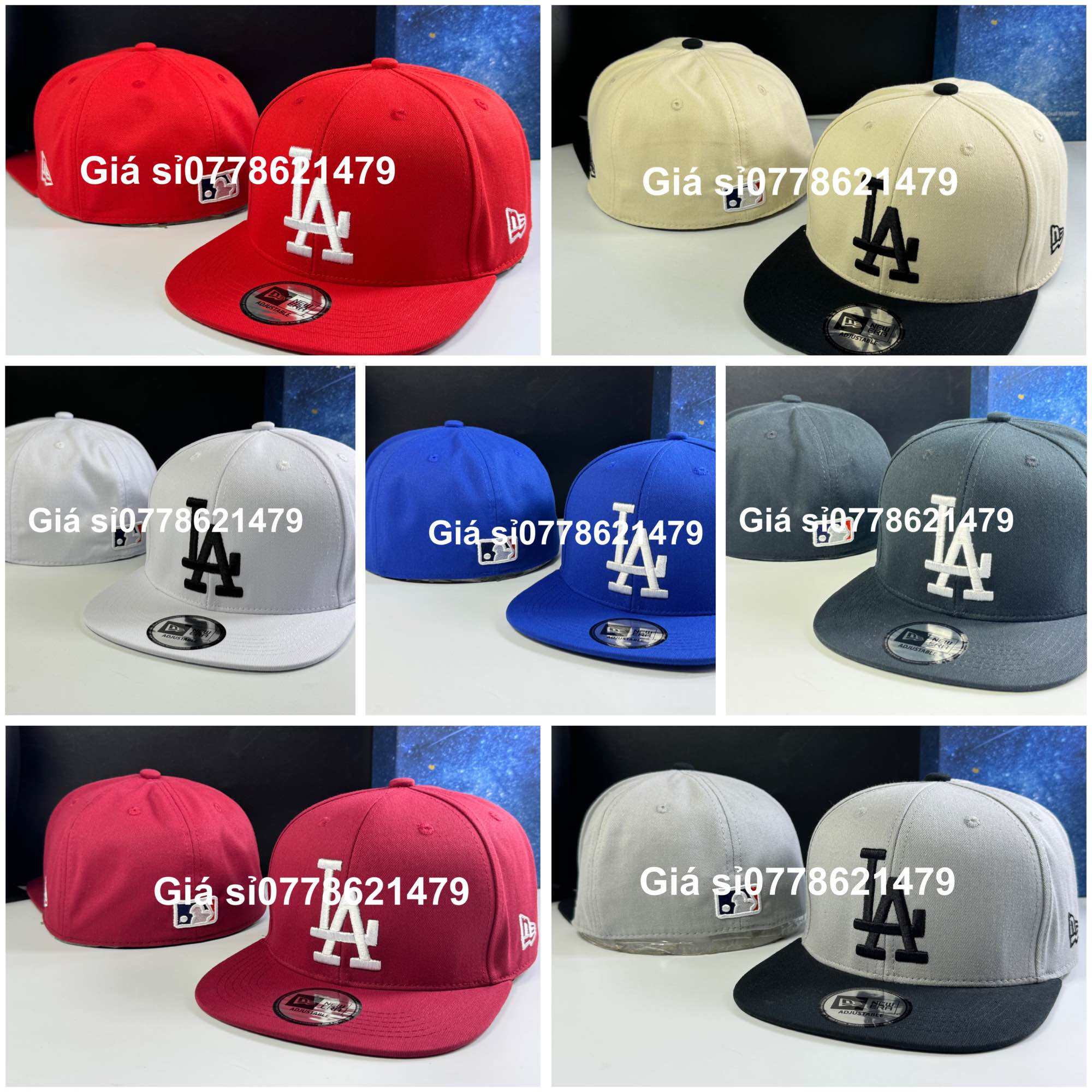 Mũ lưỡi trai snapback thể thao bit đuôi size 56-58 ( nón kết hiphop lớn thêu L-a full tem thể thao nam