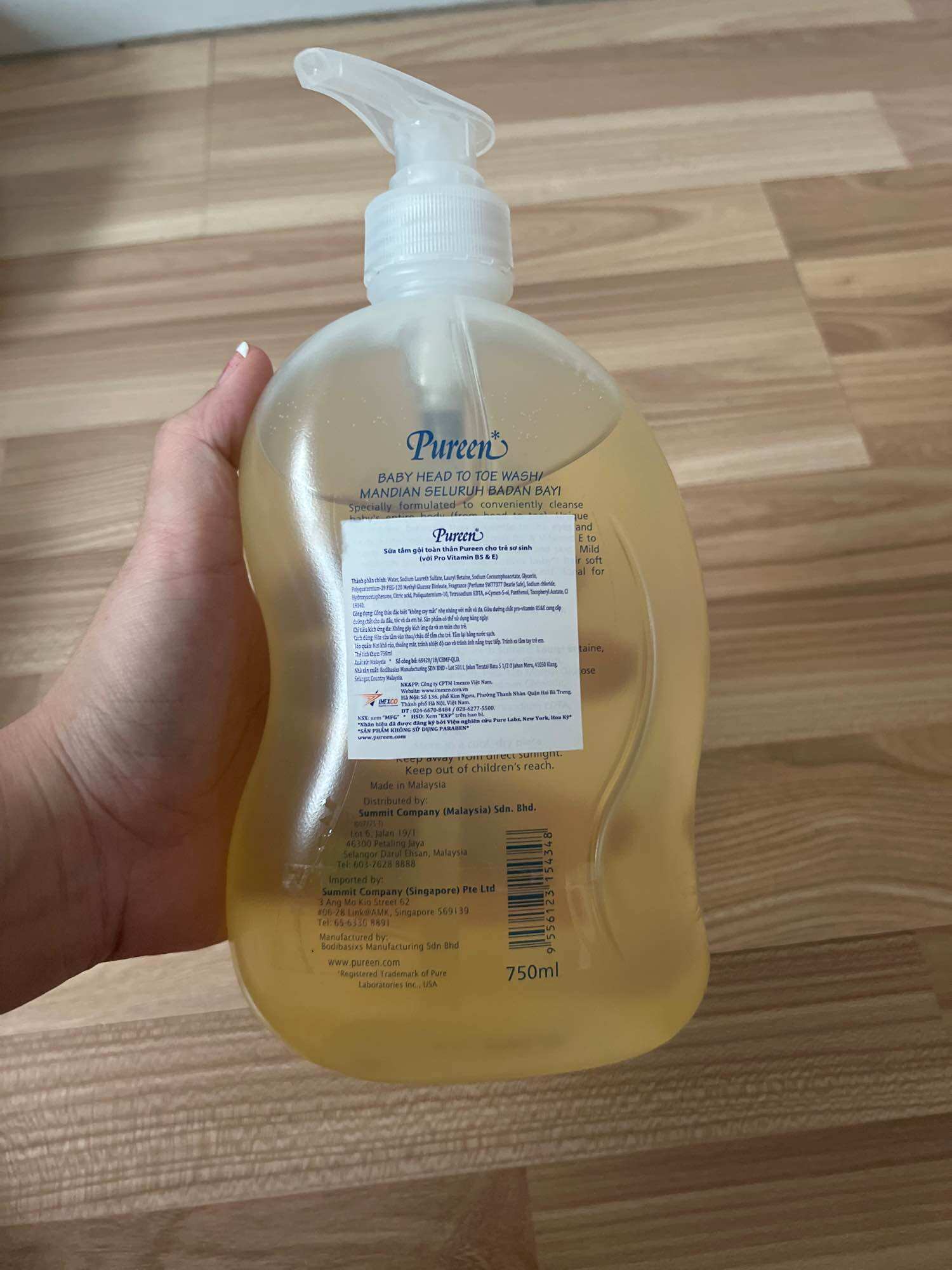 SỮA TẮM GỘI CHO BÉ PUREEN 750ML