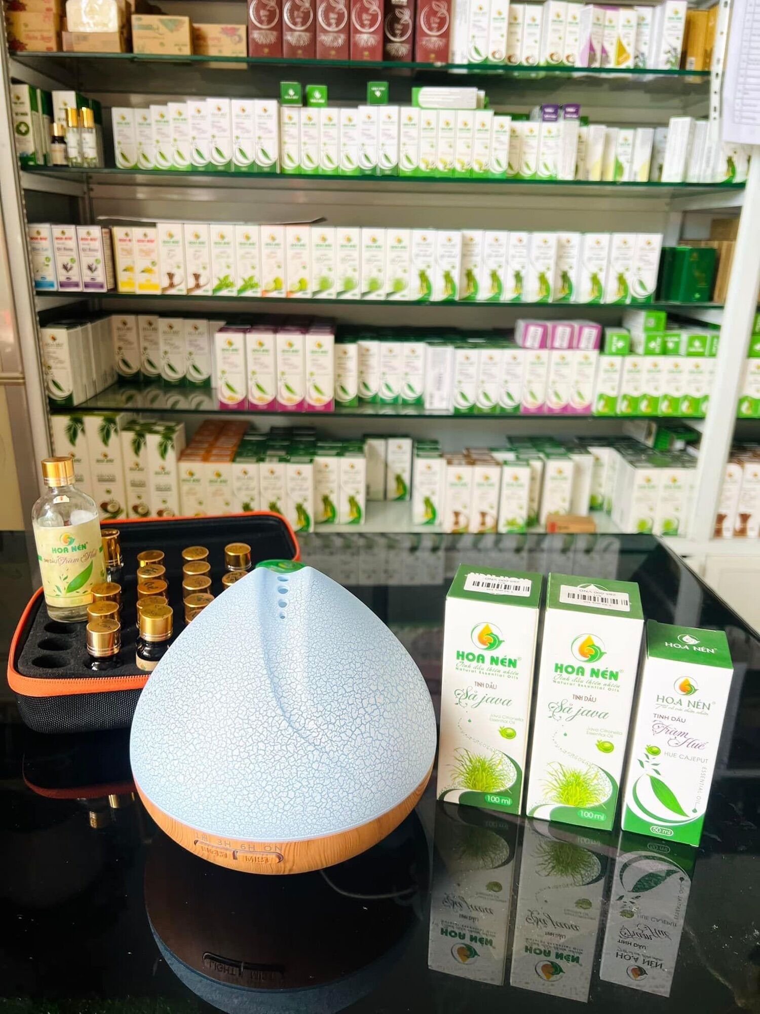 Combo máy xông + tinh dầu cao cấp