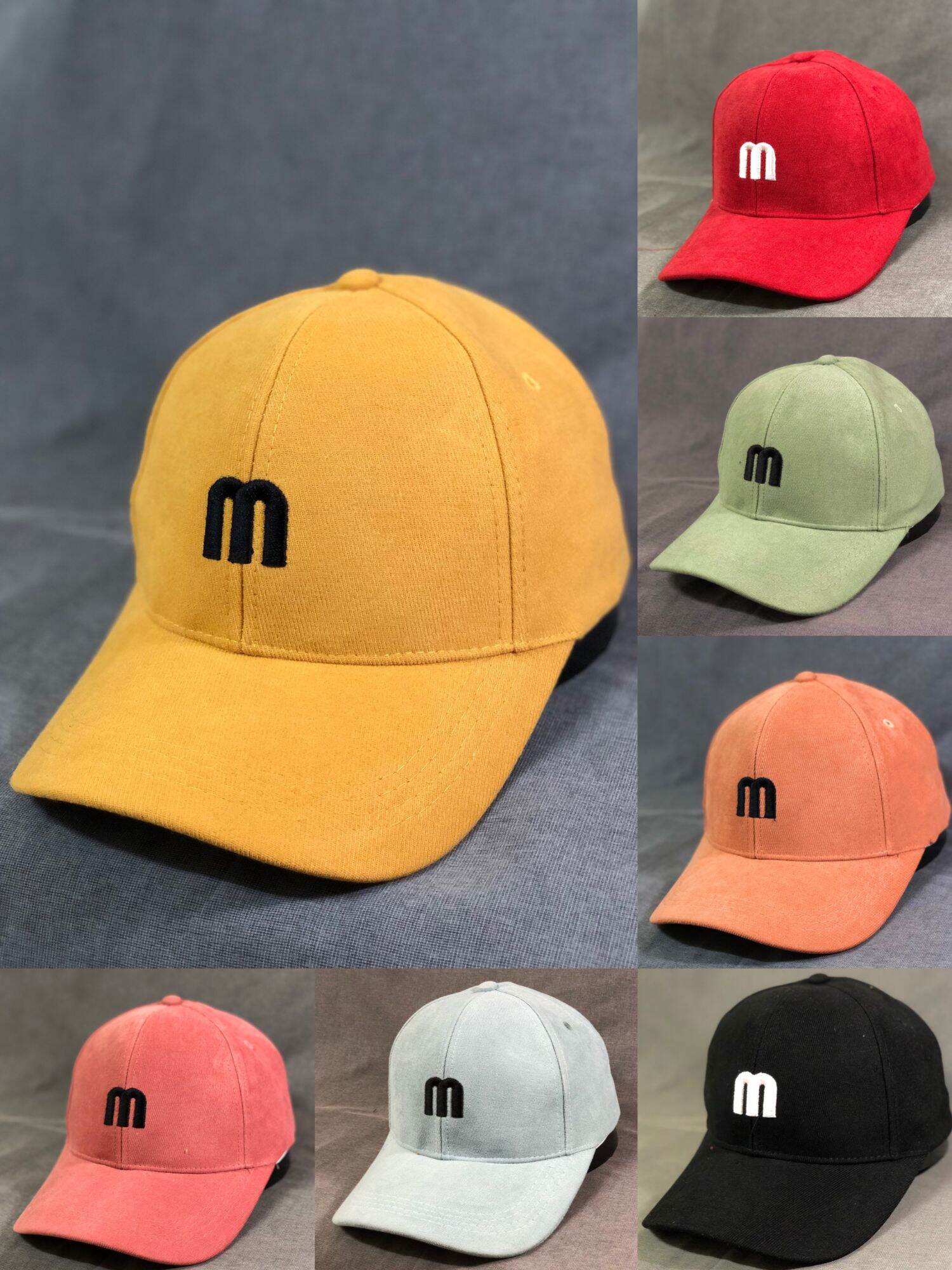 Nón kết lưỡi trai thêu M - mũ lưỡi trai nhung mịn