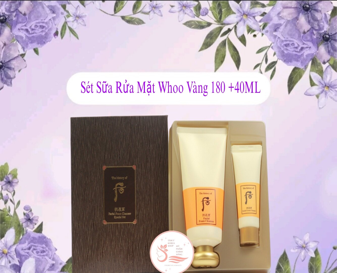 Sét sữa rửa mặt whoo đông y thảo dược hoàng cung làm sạch nhẹ dịu dưỡng trắng an chống lão hóa