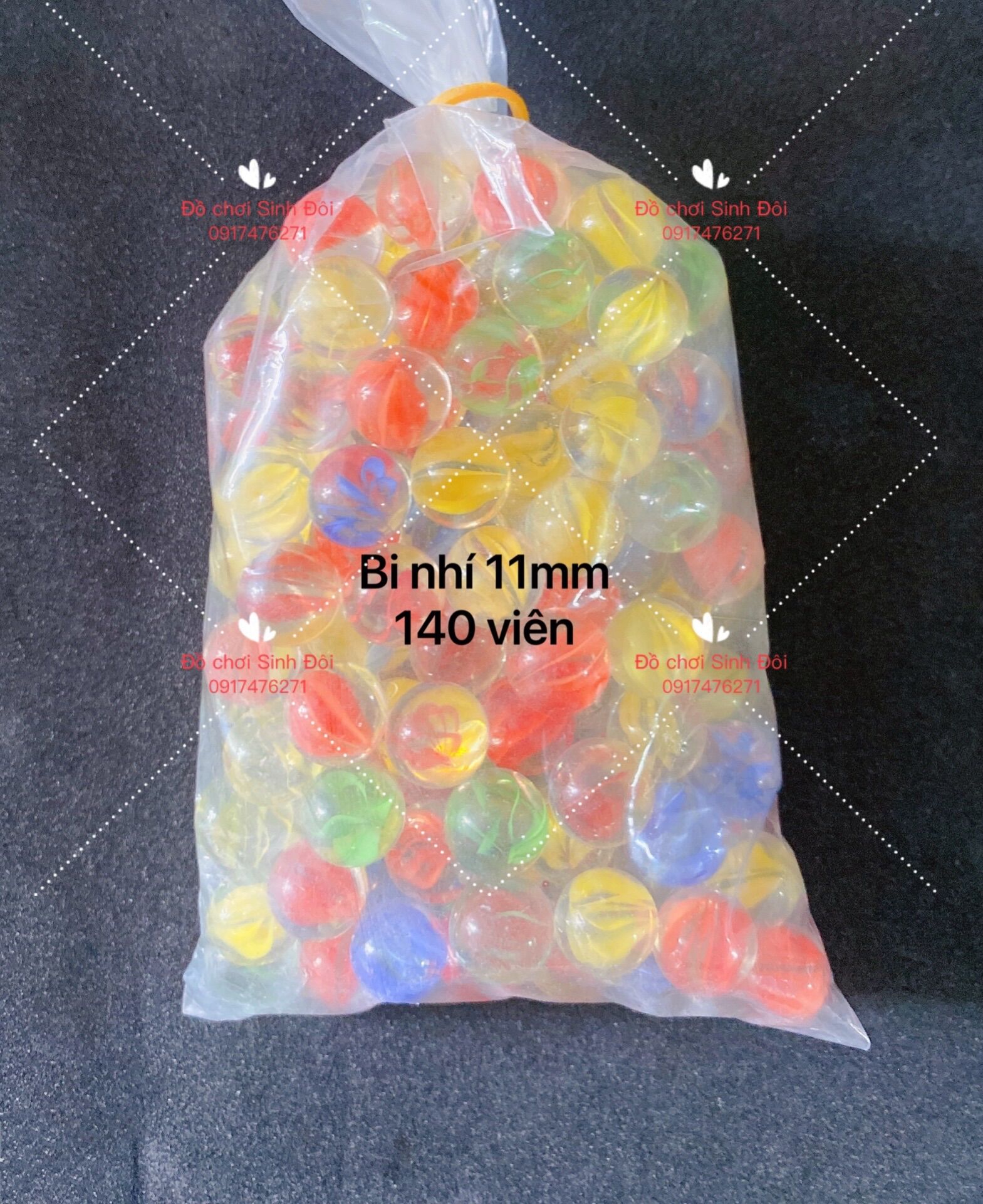 BI THUỶ TINH NHÍ 11mm - 140 viên