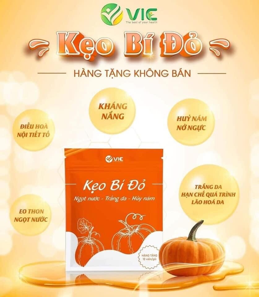 Kẹo bí đỏ vic (1 túi 10viên) chính hãng dùng kèm kẹo dứa tăng hiệu quả