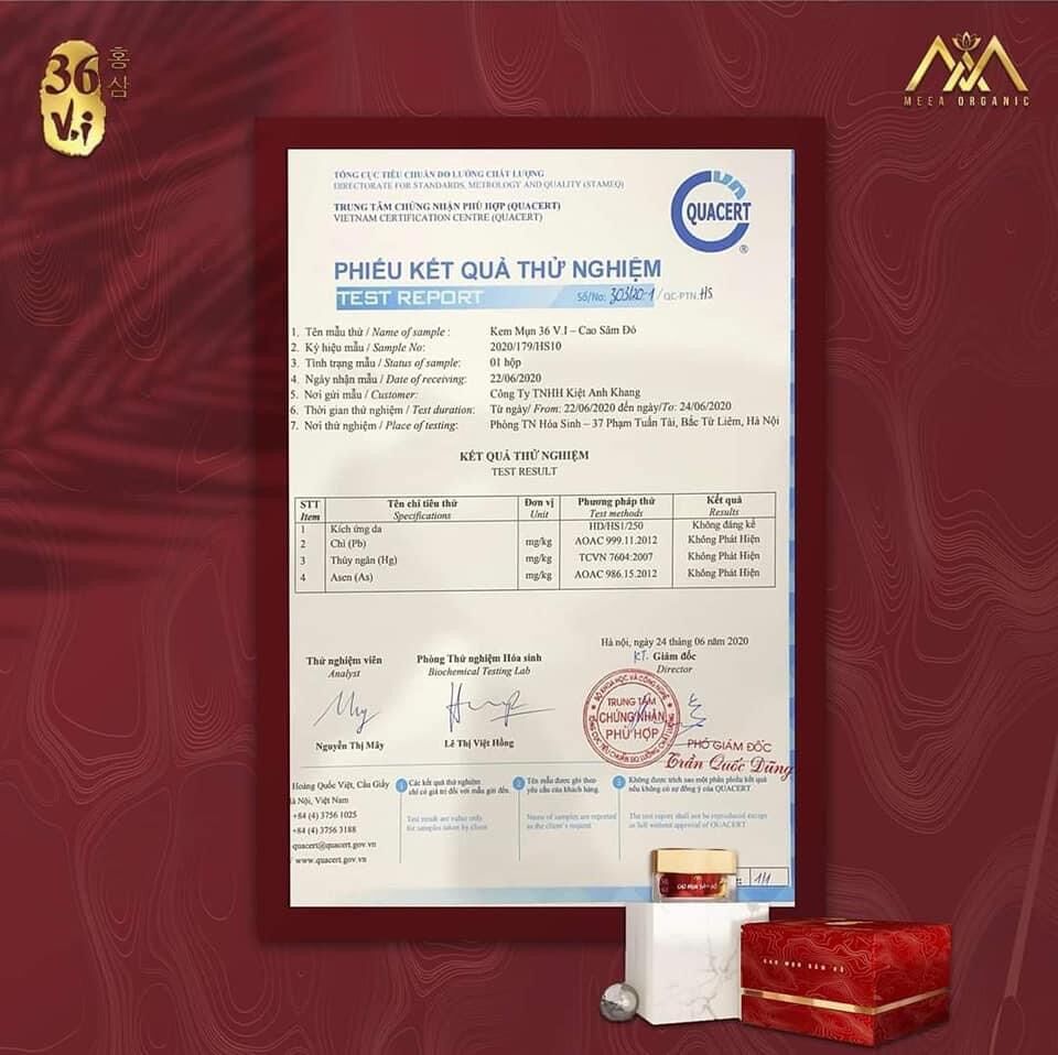 [HCM]Cao mụn sâm đỏ 36 vị 15gr Meea Organic