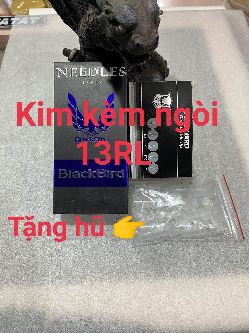 🎁[ Quà tặng kèm ]50 kim xăm 5RL chạy khung Black Brid ( kim kèm ngòi)