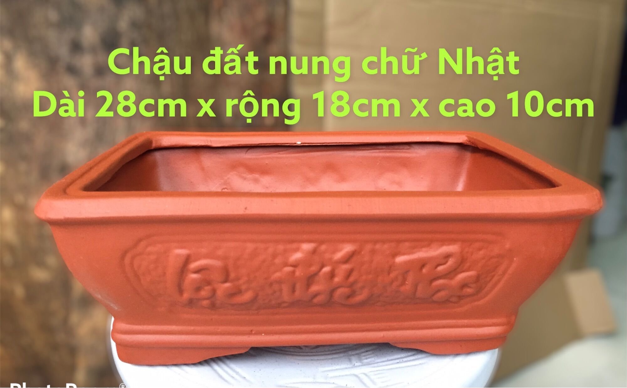 Chậu đất nung bonsai chữ Nhật.