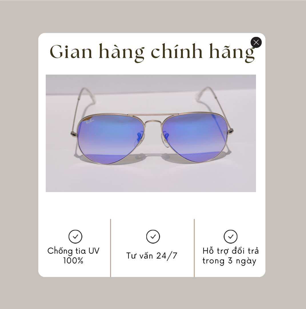 Cam kết chính hãng kính rayban aviator rb3025 019/8b