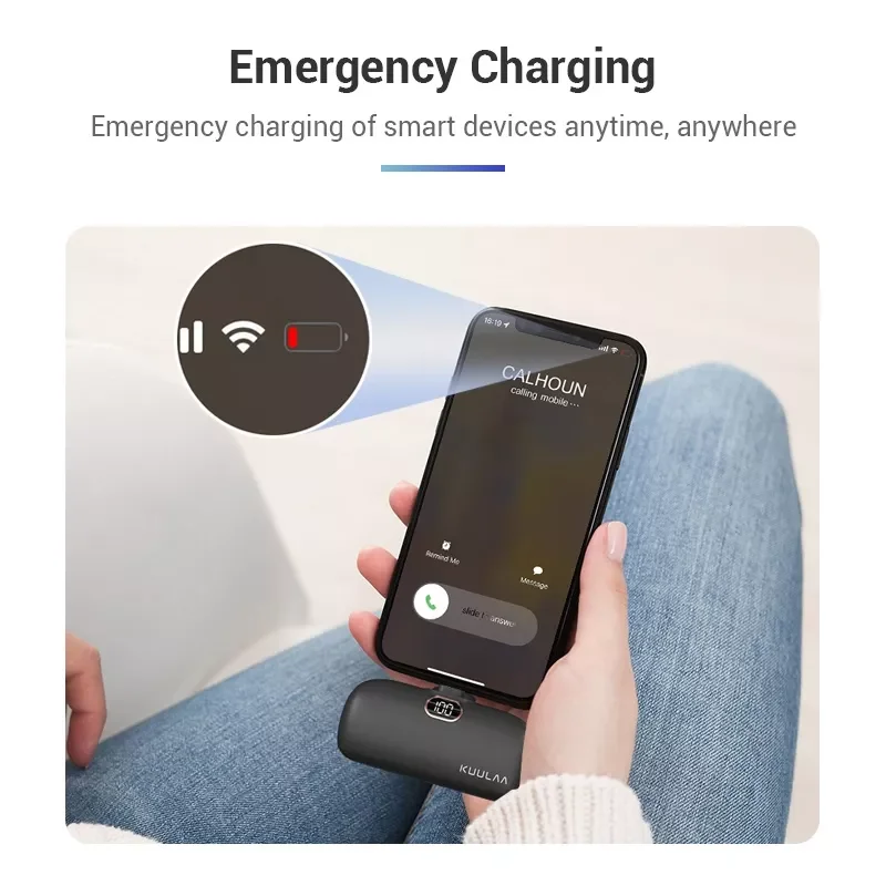 Sạc dự phòng mini Kuulaa 5000mah, type C màu tím
