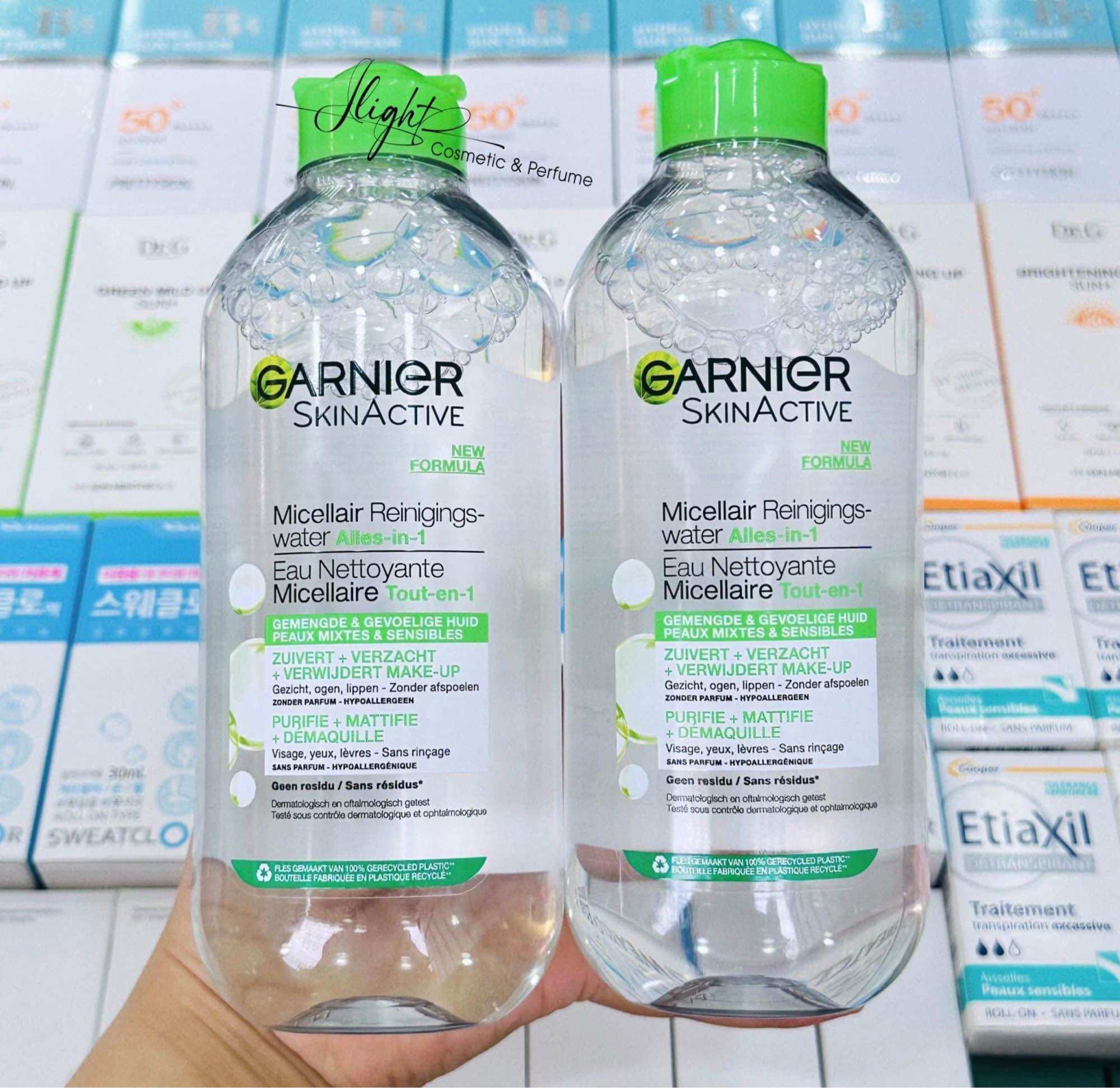Nước Tẩy Trang Micellar Garnier Hồng/ Vàng/ Xanh Skinactive Cleansing Water