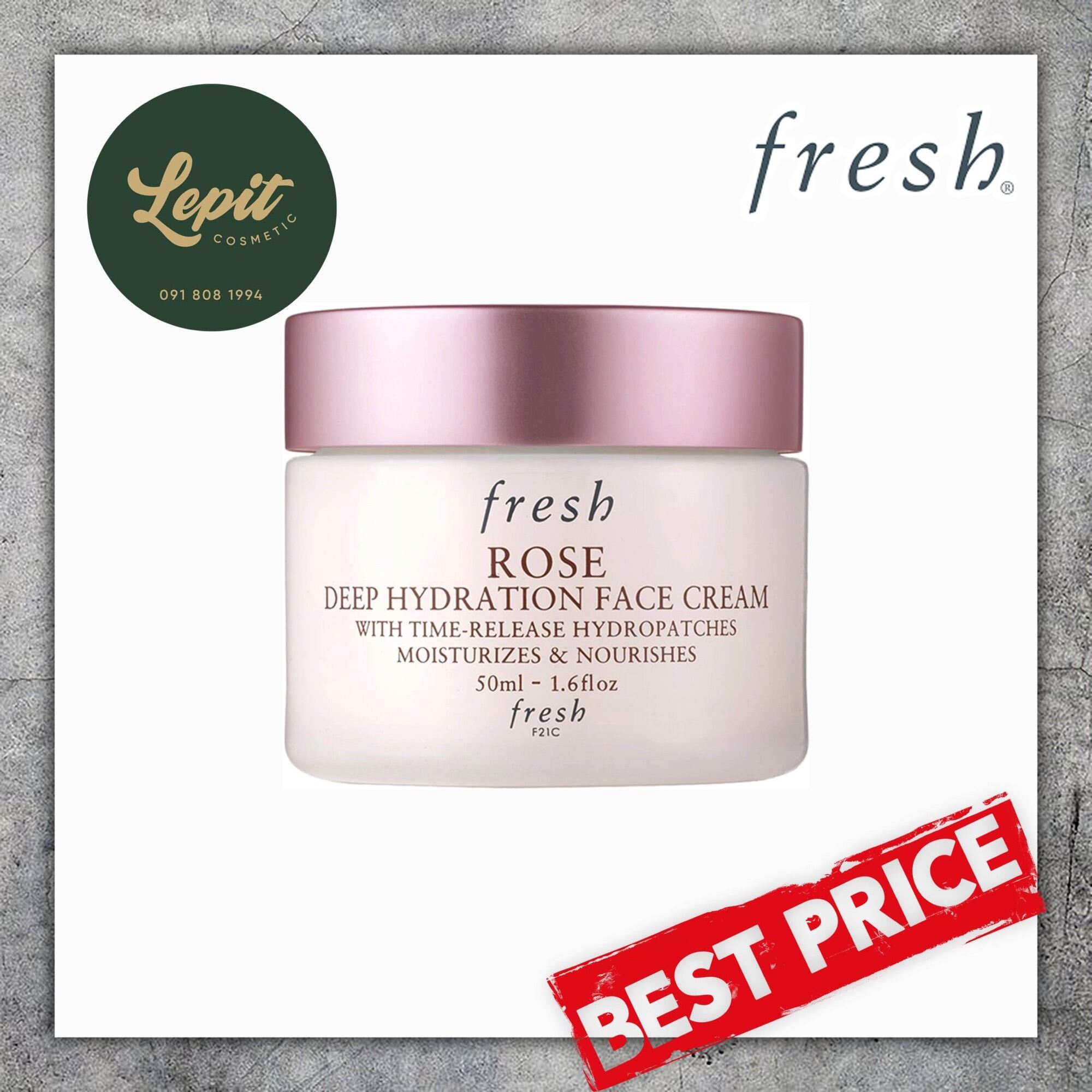 [Lepit Cosmetic] Kem Dưỡng Ẩm Fresh Rose Deep Hydration Face Cream 50Ml