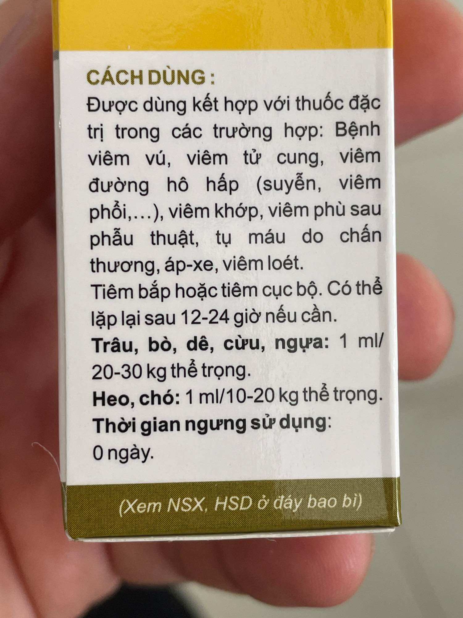 Chymosin vmd 20ml Thuốc tiêm trị sưng phù, sưng bầm, long đờm, phá kén , trị tang gà đá, gà chọi
