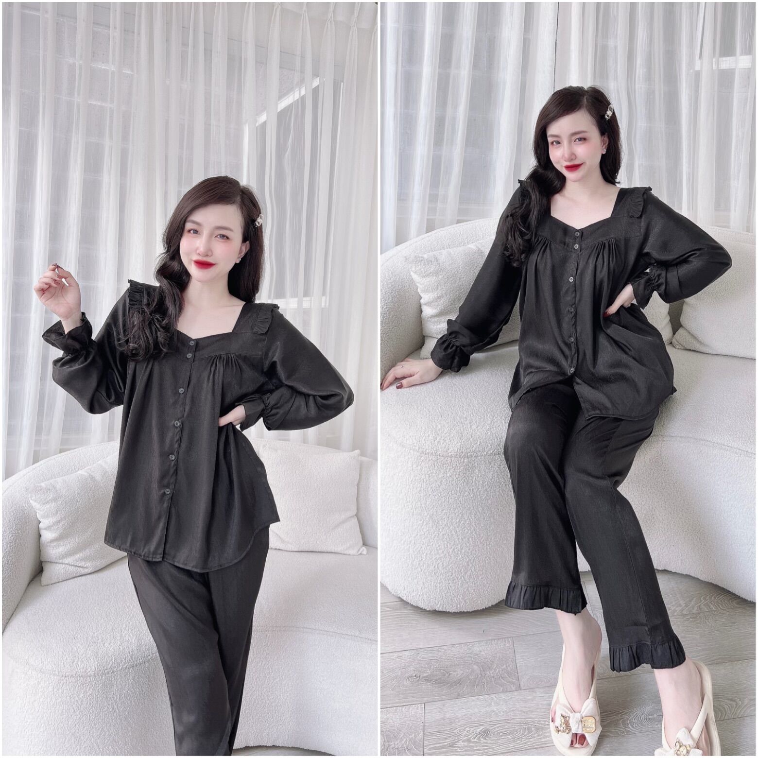 Đồ Bộ Bigsize Lụa Xước Ánh Kim - Sang Chảnh, Chất Rũ Mượt, Mát