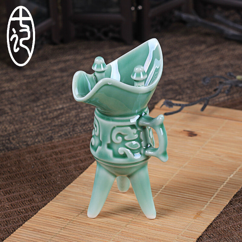 Cốc Rượu Vang Giả Cổ Chính Hãng Cốc Chân Cao Cốc Rượu Trắng Gốm Sứ Bộ Cốc Rượu Dụng Cụ Uống Rượu Cốc Rượu Sake Sáng Tạo Rượu Mạnh