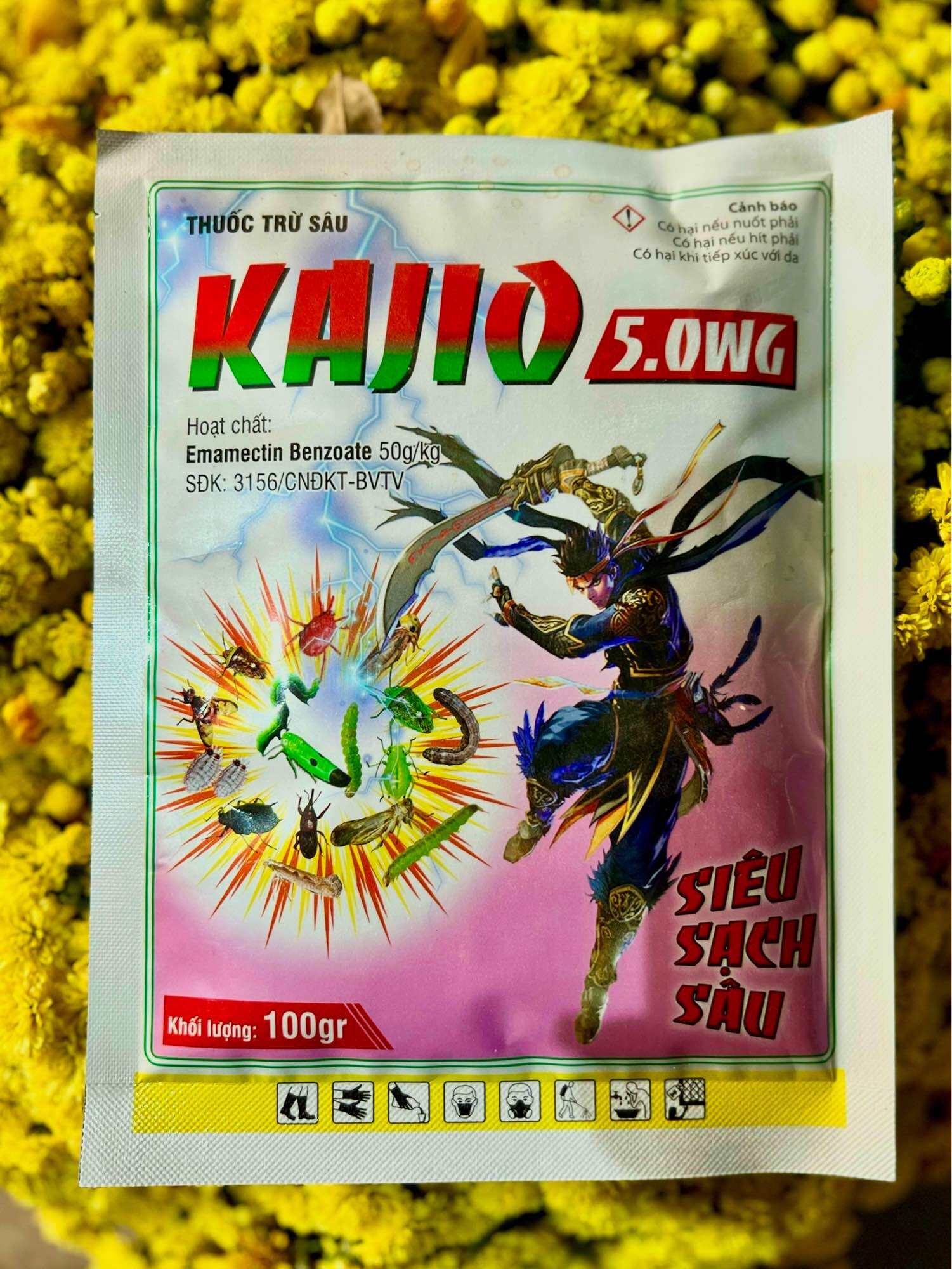 THUỐC TRỪ SÂU KAJIO 5.0 WG( EMAMECTIN BENZOATE 50G/KG) GÓI 100G SIÊU SẠCH SÂU