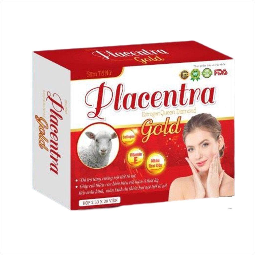 Hộp 2 Lọ Viên Uống Sâm Tố Nữ Placentra Estrogen Beauty Queen Diamond Gold Placentra Giúp Cân Bằng nội tiết tố nữ,Đẹp Da