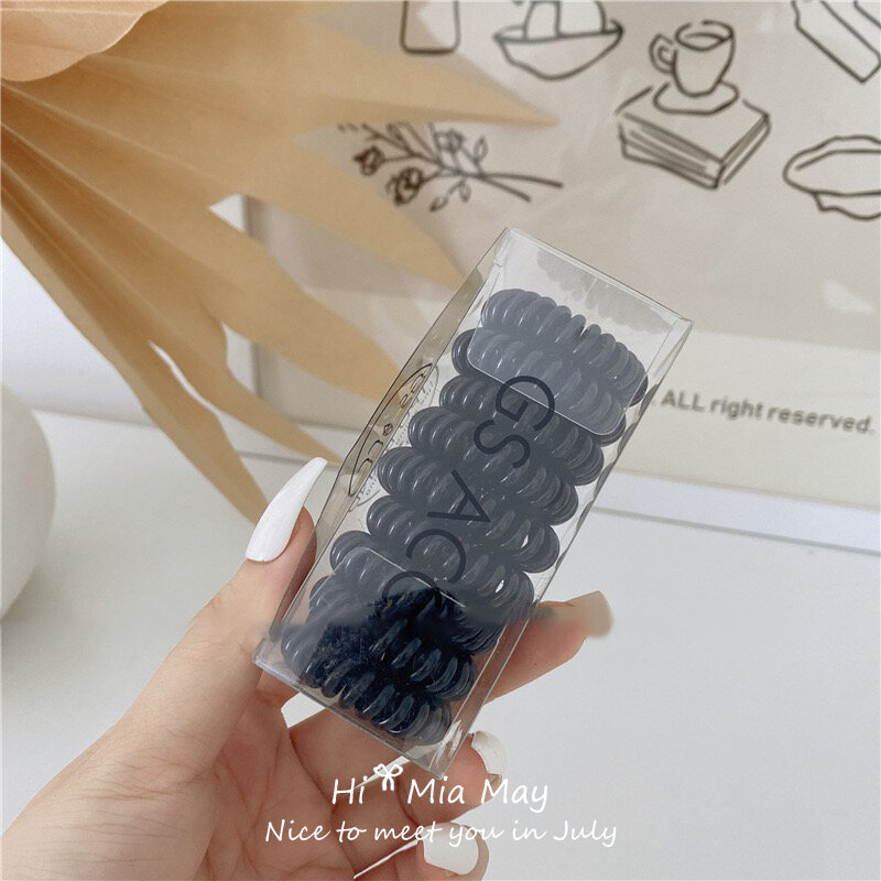 Dây buộc tóc dây thun không dấu vết dễ phối đơn giản màu đen nổi tiếng trên mạng ins dây buộc tóc không bo đầu buộc tóc cho nữ