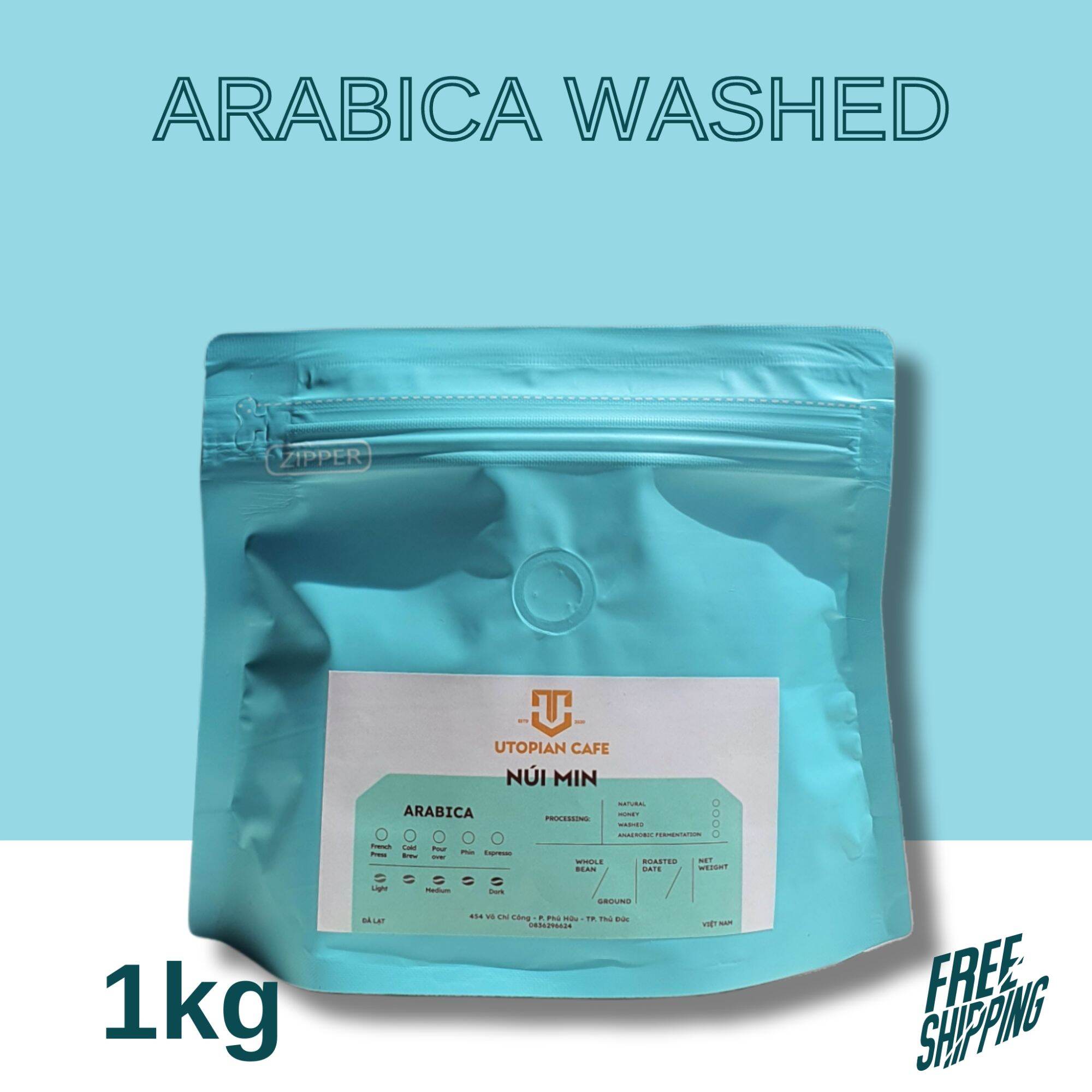[HCM]1KG- Dòng Arabica Fully Washed(Chế biến ướt) - Cà Phê Arabica Cầu Đất dành cho Espresso, Pha Phin (Chua thanh, hậu vị ngọt ngào)