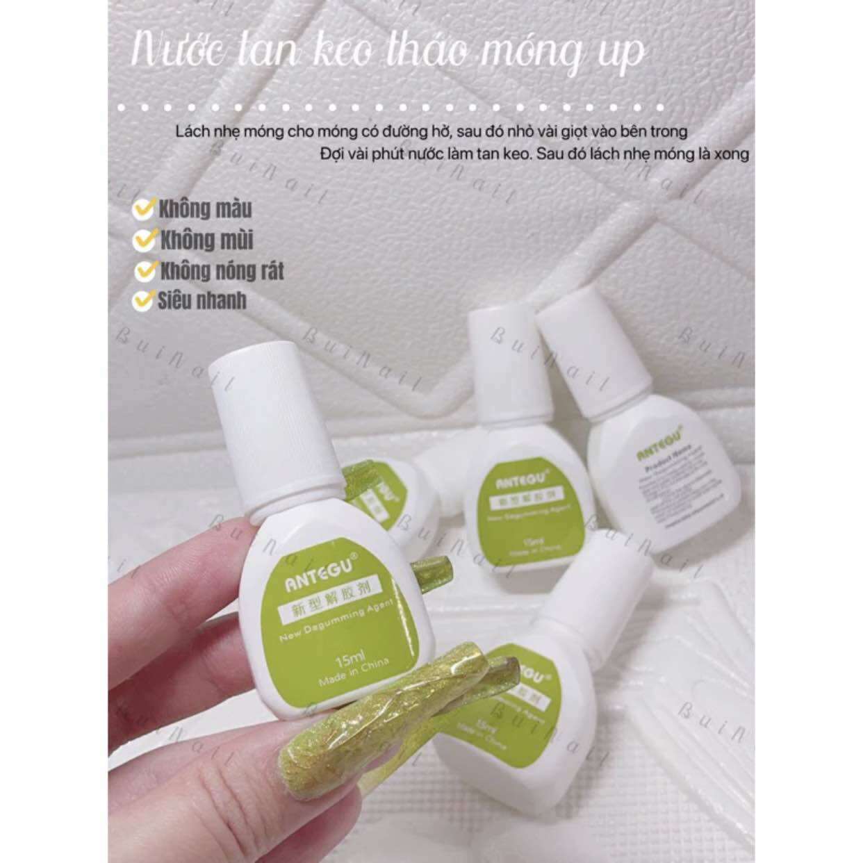 Nước Tan Keo Tháo Móng Úp - Nailbox Antegu. Luxi Nailroom