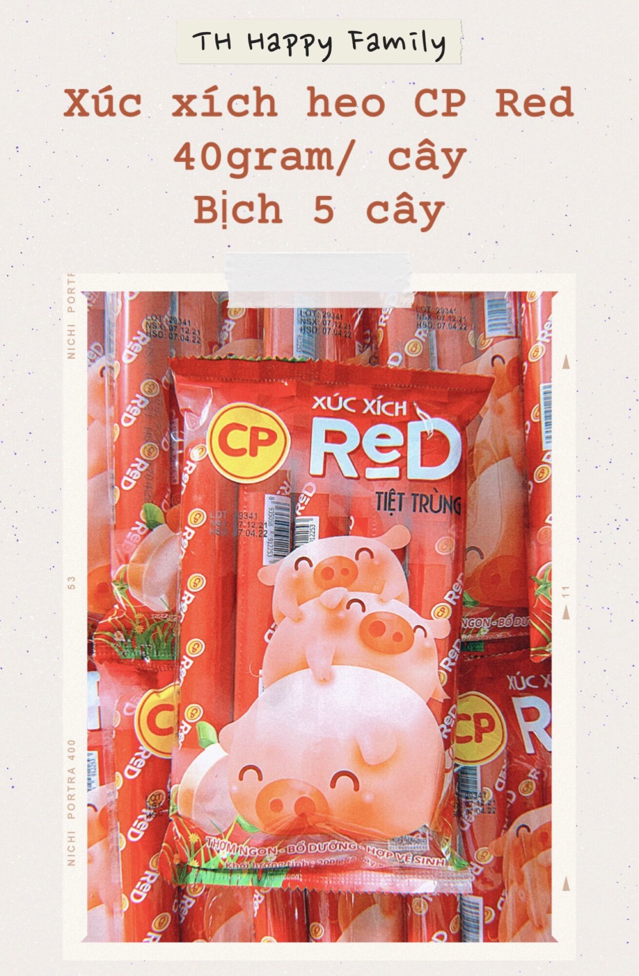Combo 10 bịch Xúc xích Heo CP 40gr ( bịch 5 cây)