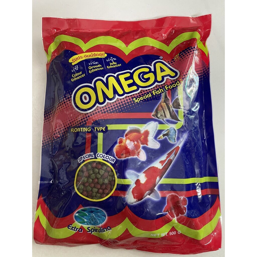 Thức ăn cá omega 500g. phụ kiện hồ cá thức ăn cho cá omega 500gr