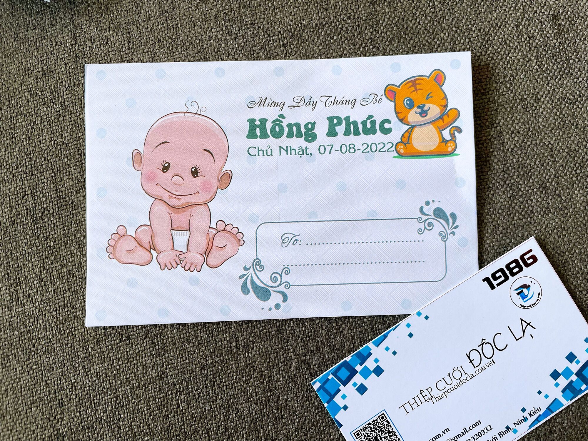 Combo 40 Thiệp Thôi Nôi, Sinh nhật, đầy tháng trâu, hổ, cọp