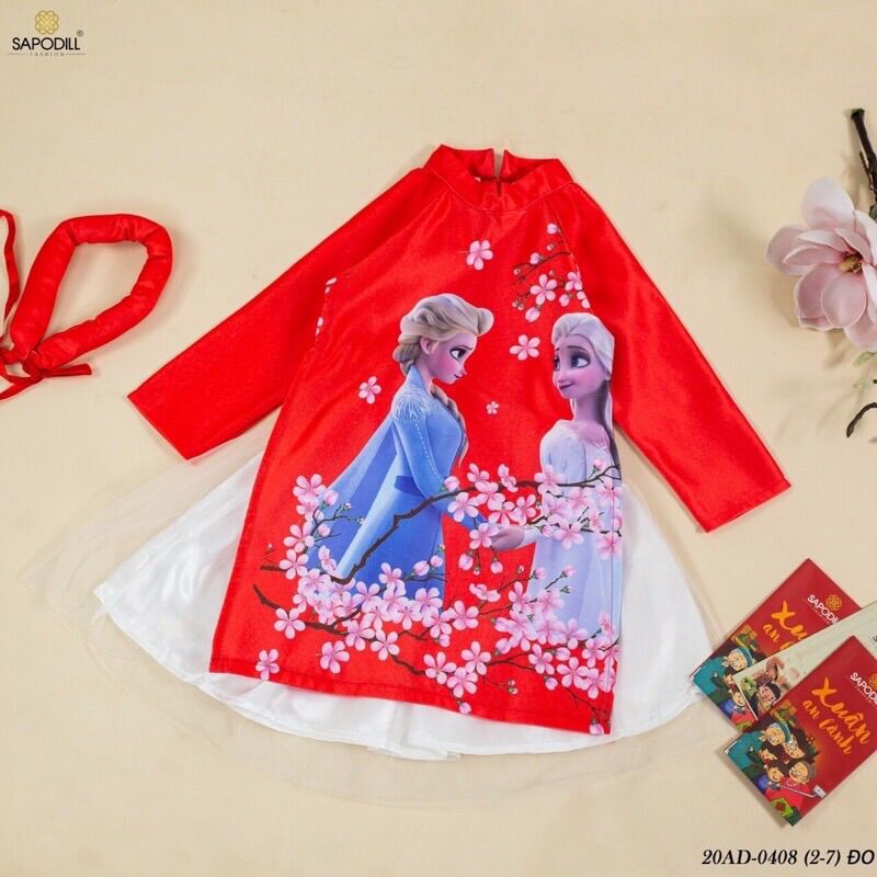 Sét áo dài elsa mẫu mới nhất năm 2023 size 15-28kg