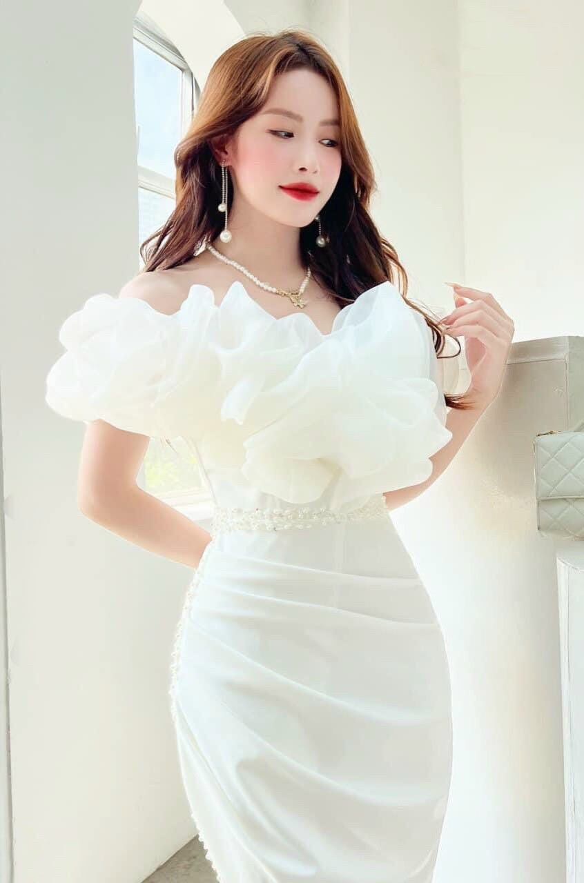 ĐẦM BODY BẸT VAI PHỒNG NGỰC KẾT ĐÁ EO