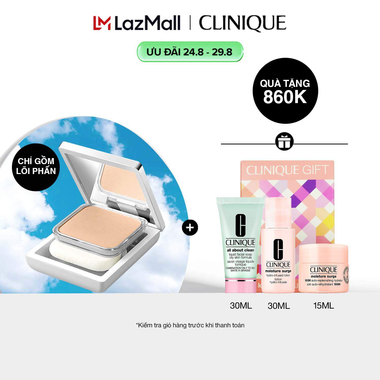 Lõi phấn nền dạng nén sáng đều sắc da Clinique Even Better Powder Makeup Water Veil SPF27/PA++++ Refill 10g