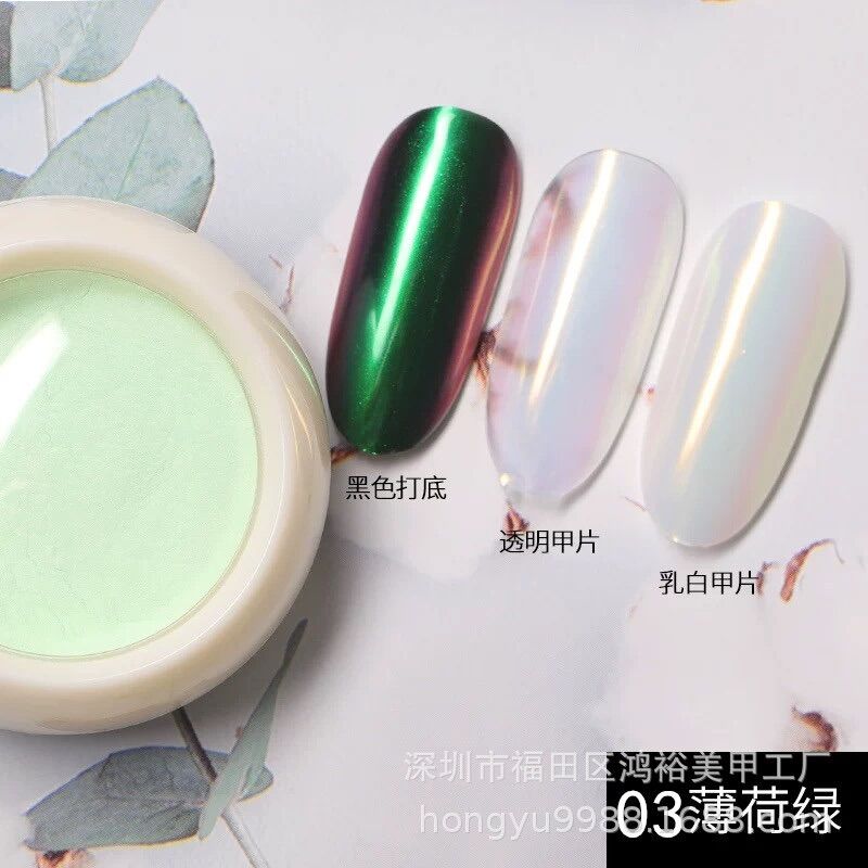 Set tráng gương ngọc trai trang trí móng