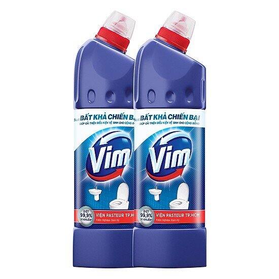 Combo 5 chai tẩy bồn cầu vim xanh 900ml bất khả chiến bại diệt khuẩn 99%