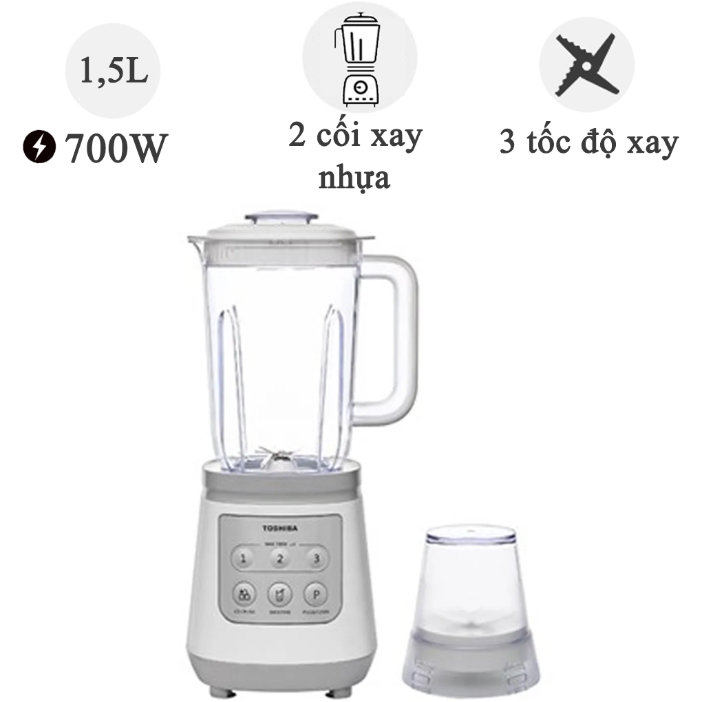 Máy xay sinh tố toshiba 2 cối bl-70pr1nv hàng chính hãng_bh 1 năm