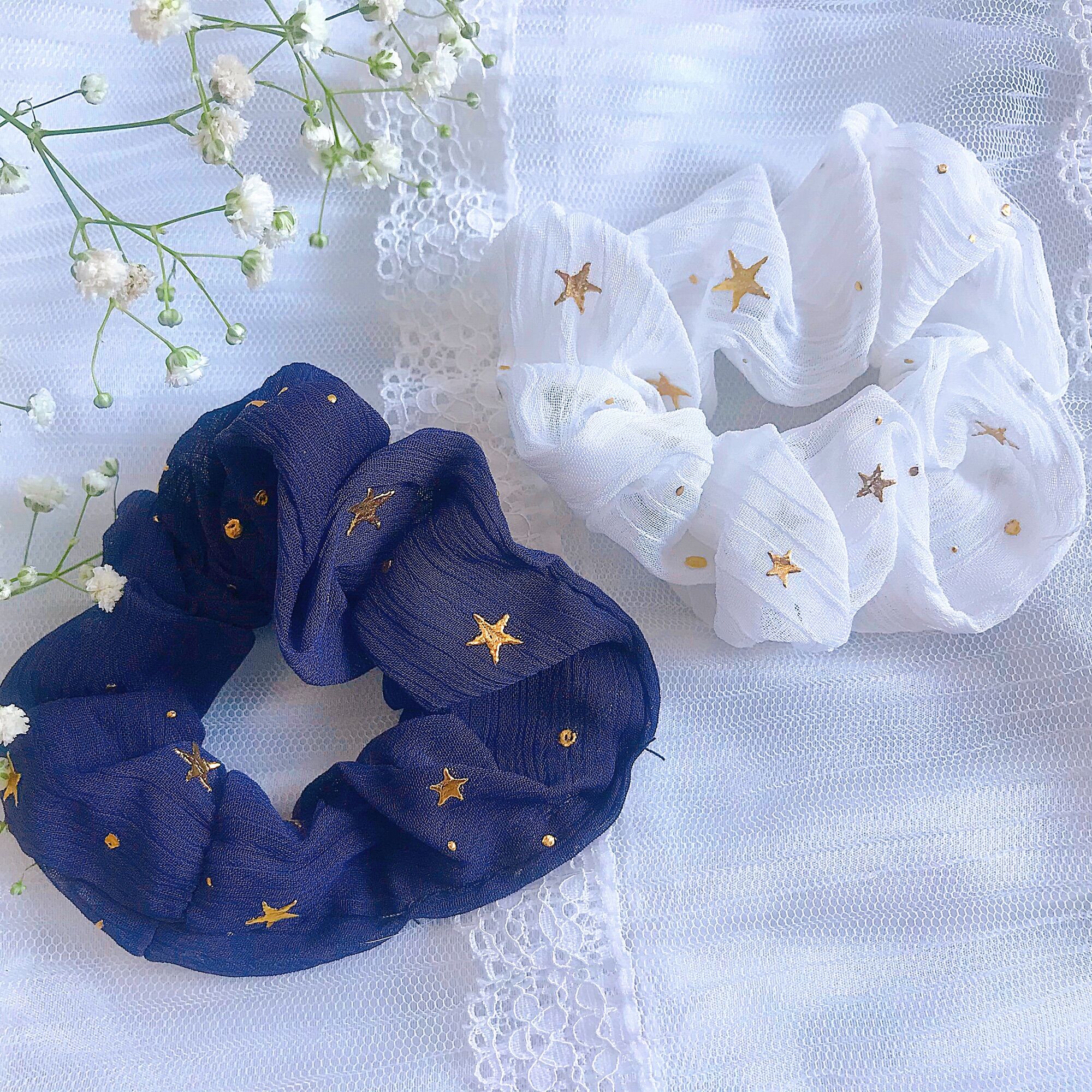 Cột tóc Scrunchies ngôi sao lấp lánh Meily Store