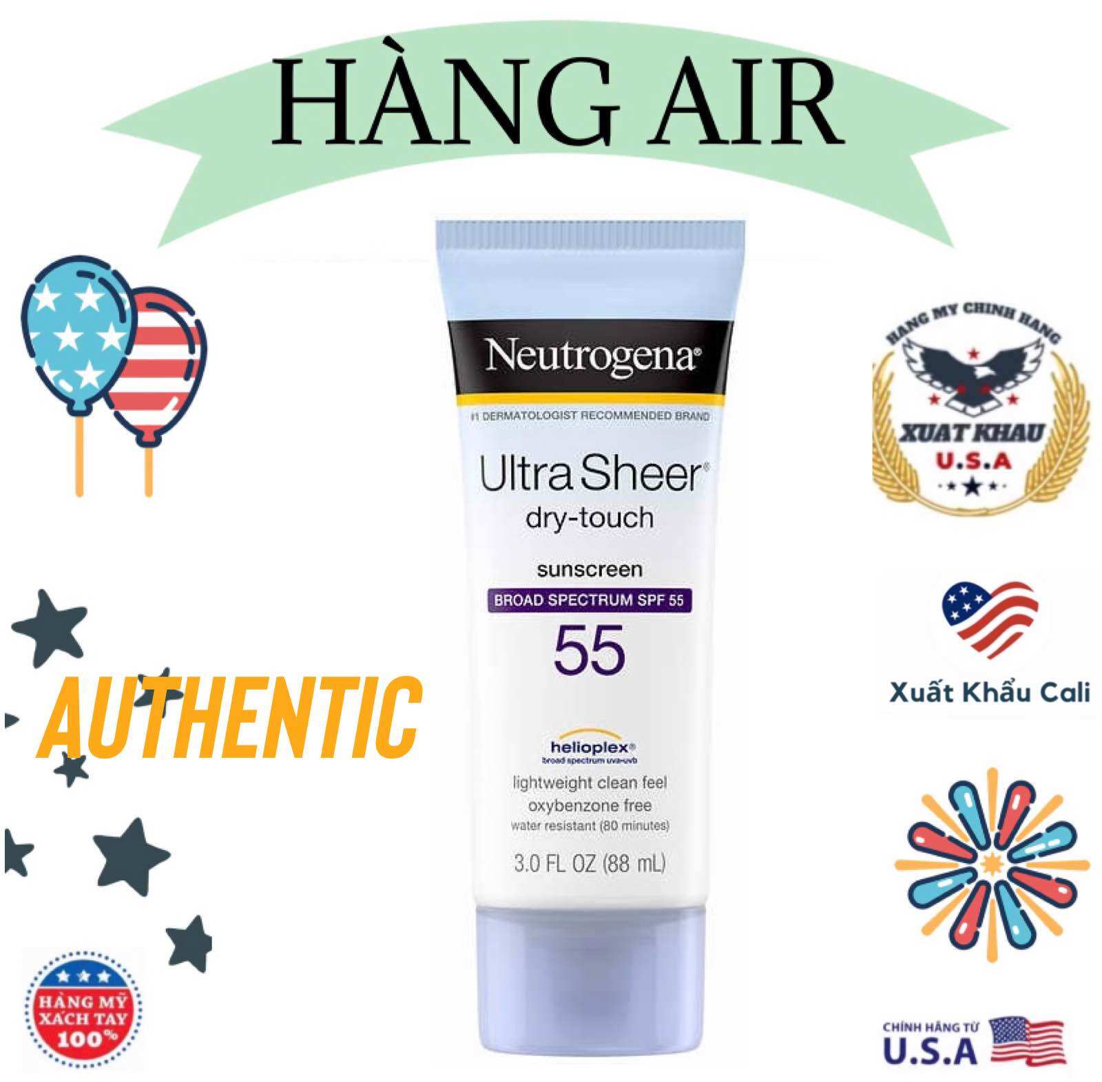 [HCM]Kem chống nắng Neutrogena Ultra Sheer SPF 55 chai 88ml