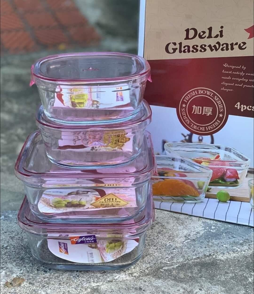 Set 4 thố thủy tinh deli