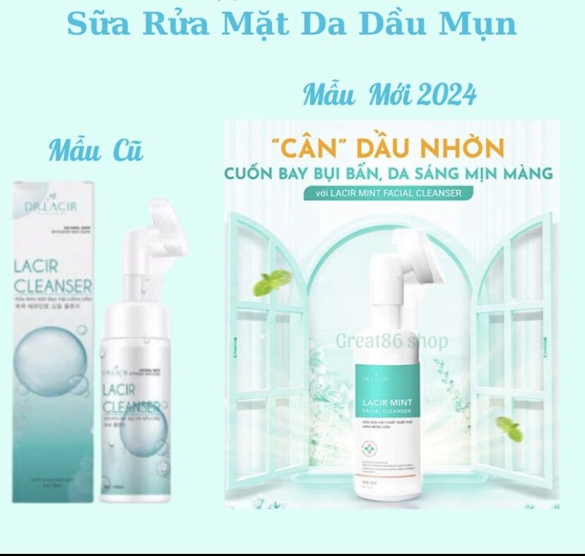 Sữa Rửa Mặt Bạc Hà Kiềm Dầu Ngừa Mụn Trắng Da dr.Lacir DrLacir