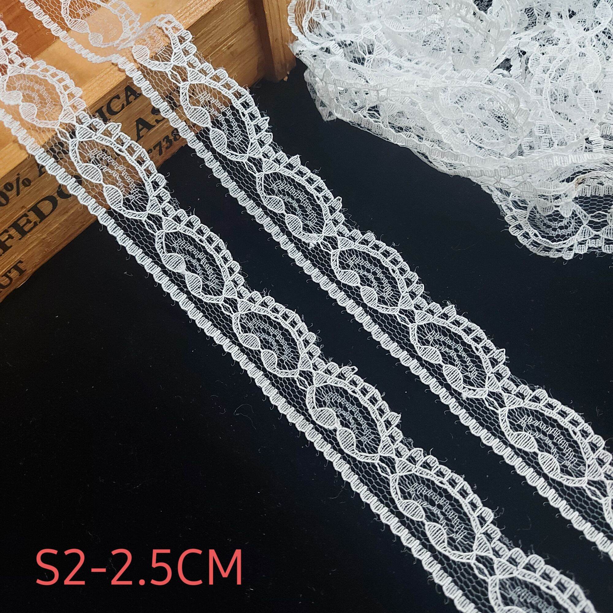 Dây 10 mét) ren lưới poly, phụ kiện may vá,bản rộng 1.5-2.5 cm