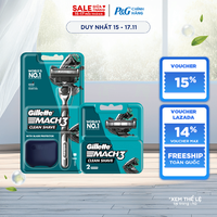Bộ Dao Cạo Nam GILLETTE Mach3 Clean Shave MỚI