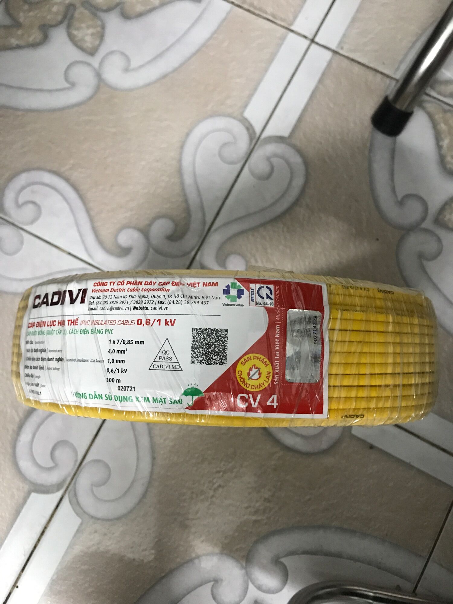 CADIVI - Dây điện Cadivi CV 4.0 đơn 7 sợi (cuộn 100 mét)