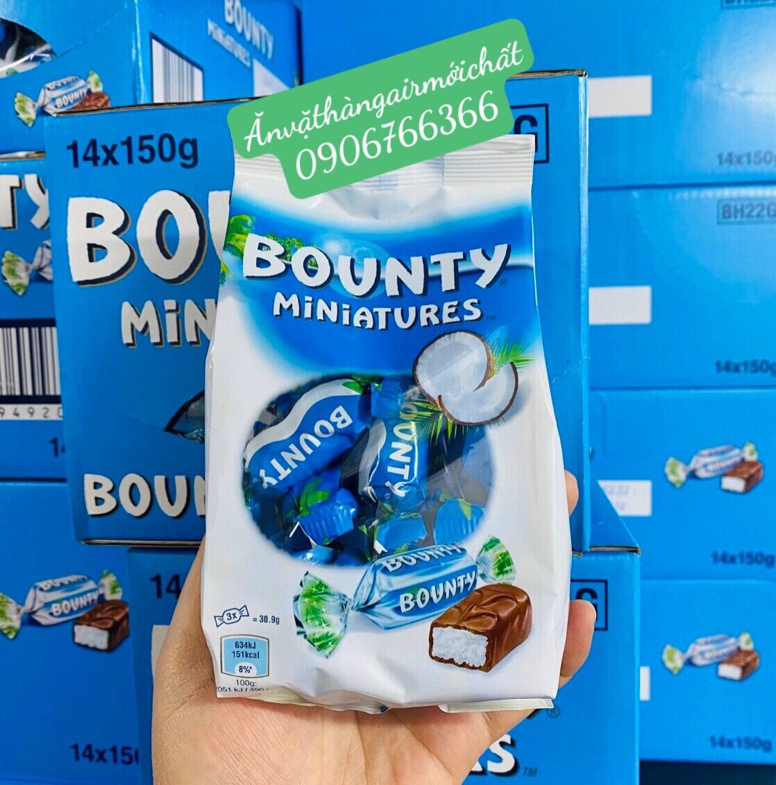[NEW DATE 04/2026]Socola Dừa Bounty Miniatures Mỹ Gói 227 Gram
