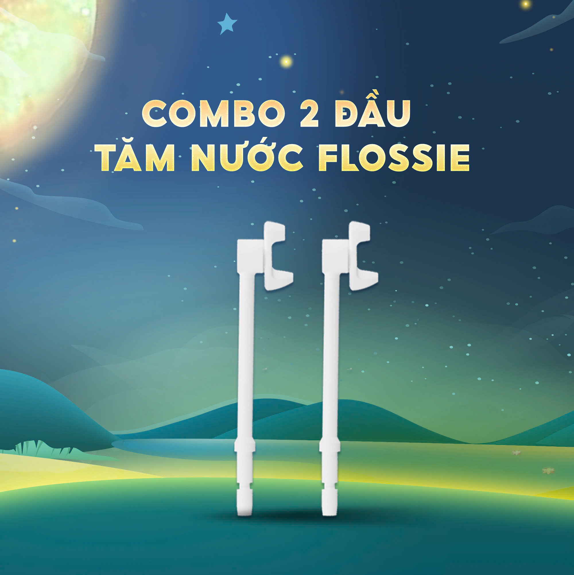 Combo 2 vòi phun 2 chiều thay thế cho máy tăm nước Flossie