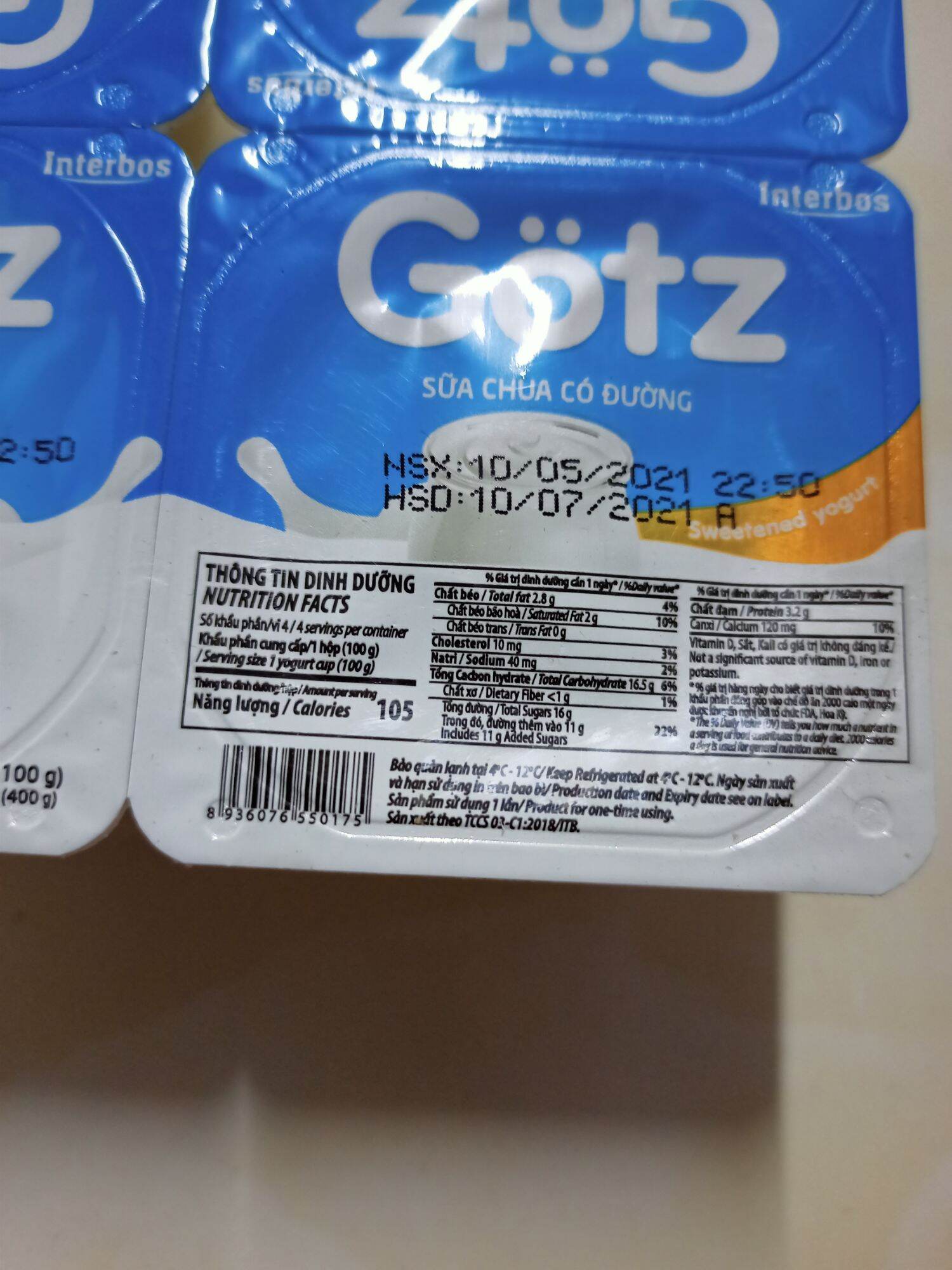 ( DATE MỚI) 12H ×56G SỮA CHUA TRẮNG GOZT