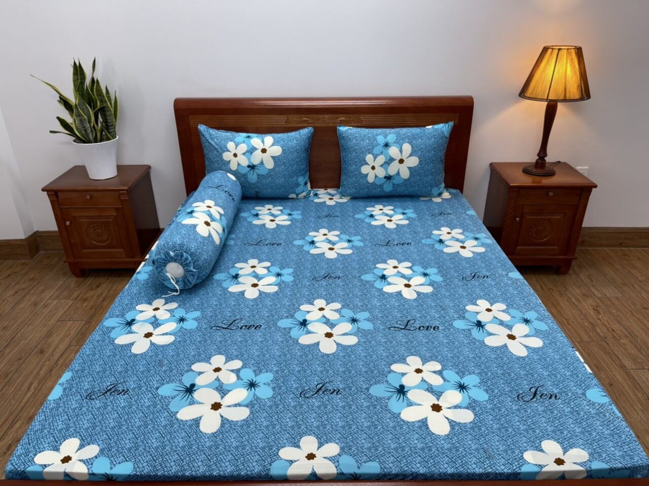 Bộ Drap thun lạnh In 3D Hàn Quốc [ Cao cấp] 4 món 1m6x2m