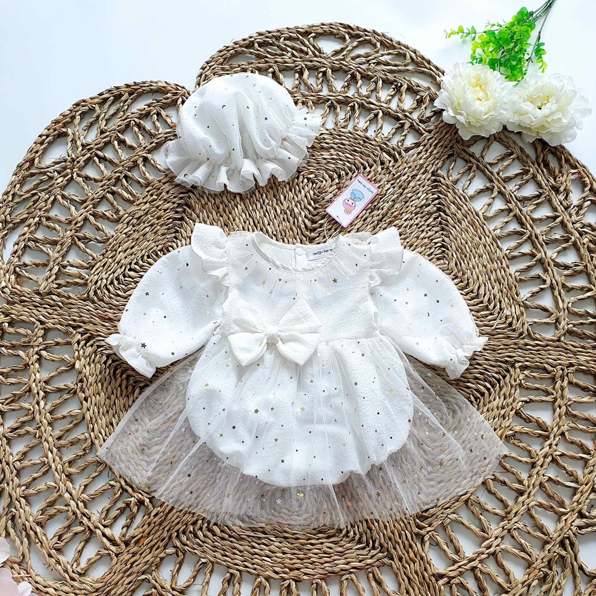 Body váy hoạ tiết quả cherry đỏ chất muslin cao cấp cho bé gái 3 đến 12kg - a445