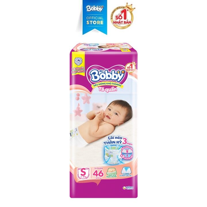 Tã quần bobby size s46 miếng. gạo non