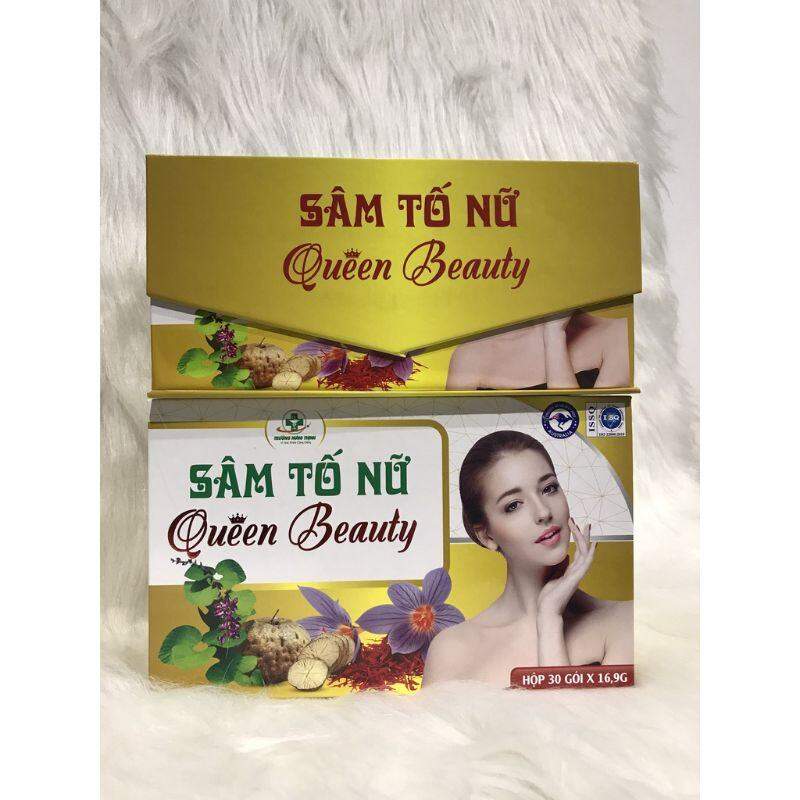 Hộp 30 gói bột pha uống Sâm tố nữ QUEEN BEAUTY - Bổ sung nội tiết tố nữ , giúp săn chắc vòng 1